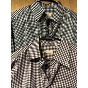 Bruli | Mens Check  Long Sleeve Button Down Collar 43/17 Lot Of 2 (P1)